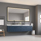 Generic 96in. W x 48 in. H LED Lighted Bathroom Wall Mounted Mirror with High Lumen+Anti Fog Separately Control Bedroom Full Length Mirror Bathroom led Mirror Hair Salon Mirror, Matt Black
