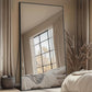 MELOMOIR 82"x44" Oversized Floor Mirror Freestanding, Oversized Mirror Full Length for Bedroom Living Room Dressing Room Gym Yoga Hair Salon, Black Mirror Full Length with Shatterproof Tempered Glass
