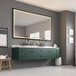 Generic 96in. W x 48 in. H LED Lighted Bathroom Wall Mounted Mirror with High Lumen+Anti Fog Separately Control Bedroom Full Length Mirror Bathroom led Mirror Hair Salon Mirror, Matt Black